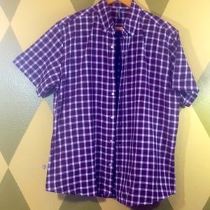 Men’s True Rock Plaid Button Up Shirt w/Button Down Collar Size XXL Short Sleeve